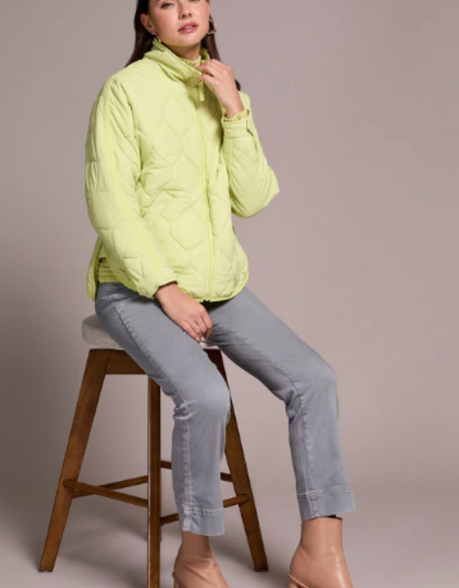 Tribal Tribal Limemist Zip Front Drop Shoulder Quilted Puffer Jacket