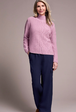 Tribal Tribal Vintage Lilac Mock Textured Sweater CK