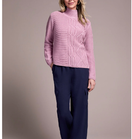 Tribal Tribal Vintage Lilac Mock Textured Sweater CK