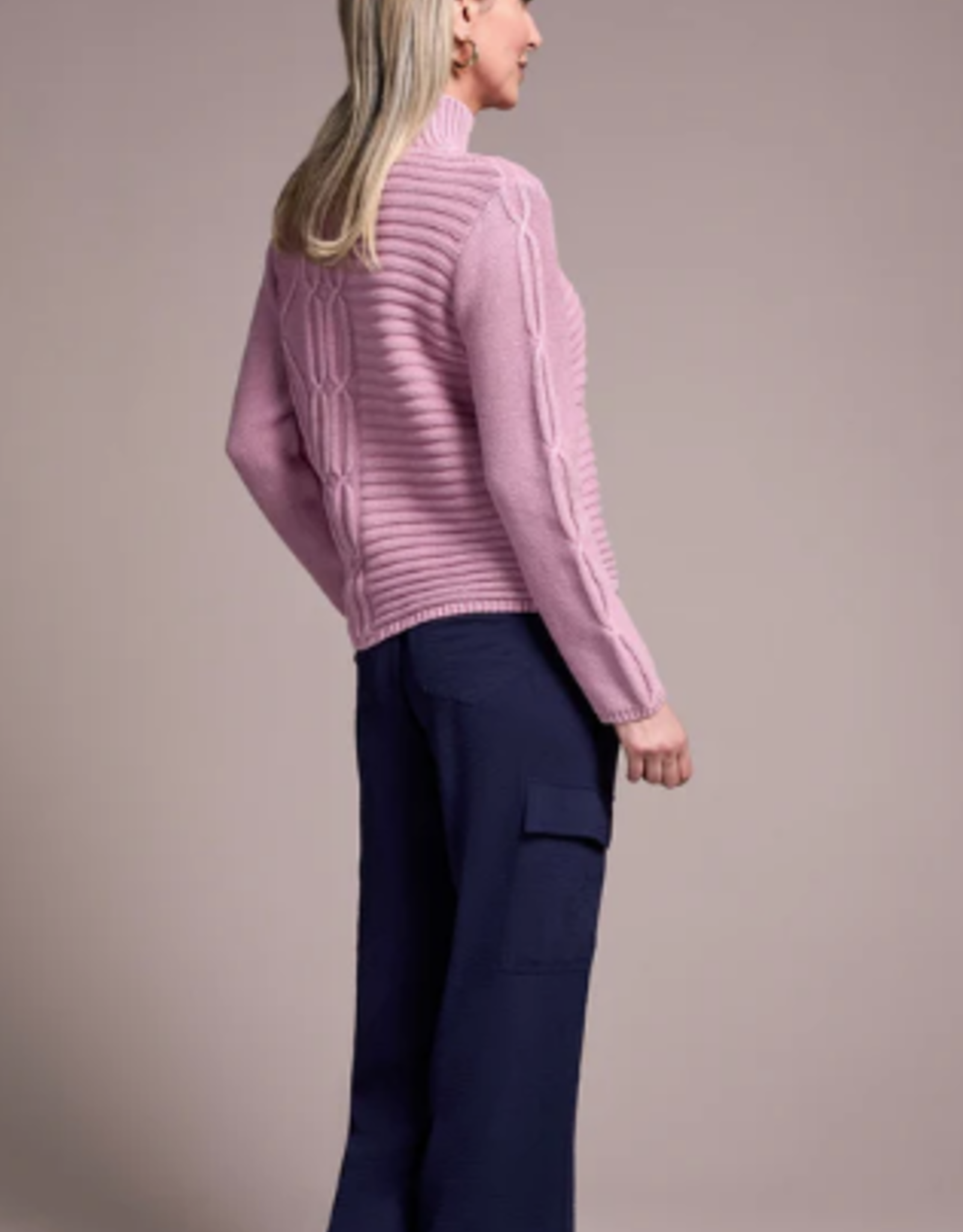 Tribal Tribal Vintage Lilac Mock Textured Sweater CK