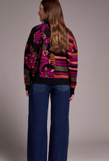 Tribal Tribal Black Jacquard  Cardigan Sweater KR