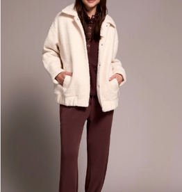 Tribal Tribal Sophia Cream Snap Up Cream Bomber Jacket HK