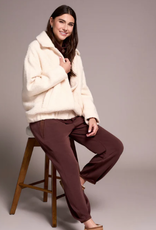 Tribal Tribal Sophia  Cream Snap Up Cream Bomber Jacket HK