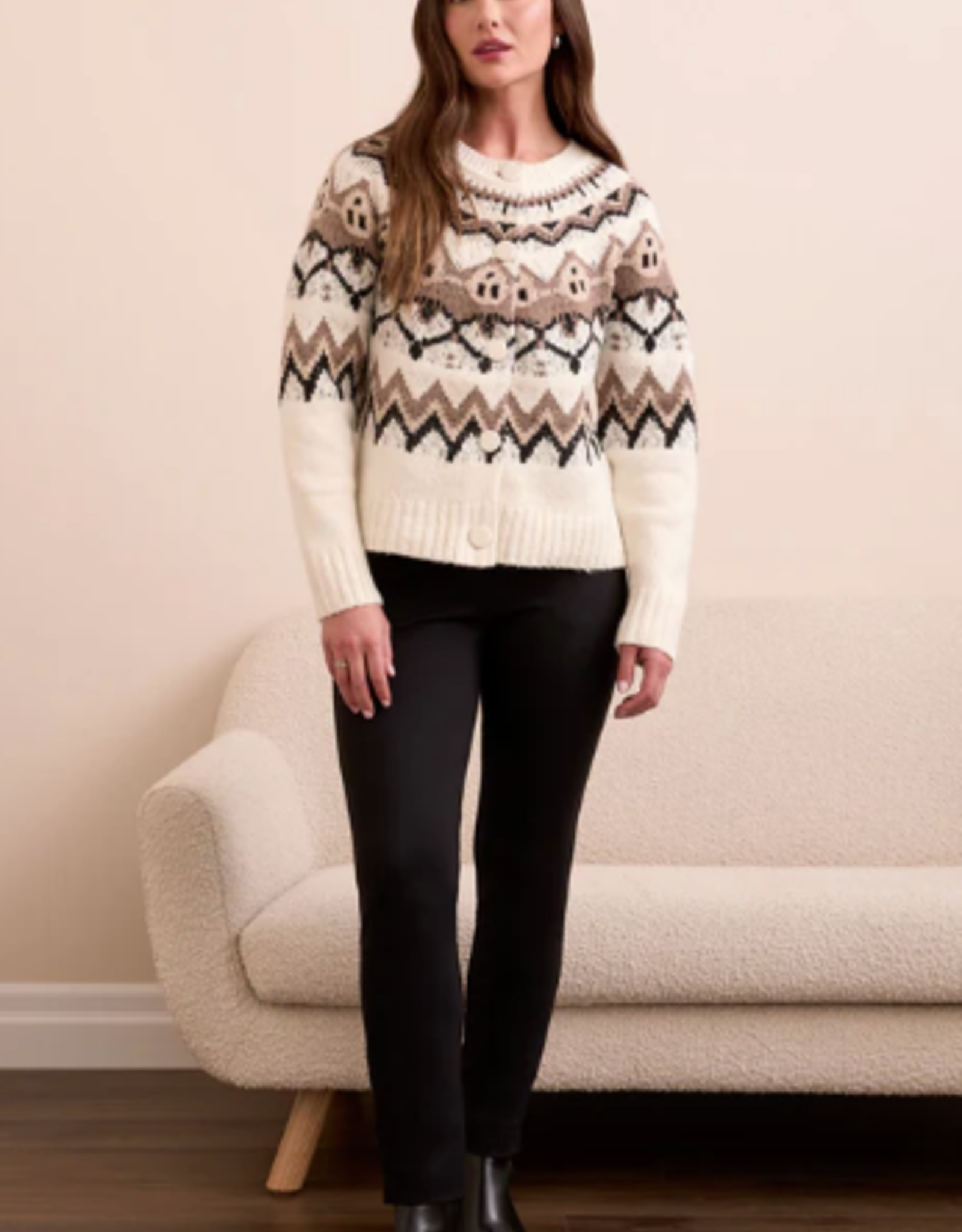 Tribal Tribal  Moonstone Button Up Cardigan Sweater KA