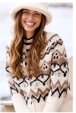 Tribal Tribal  Moonstone Button Up Cardigan Sweater KA