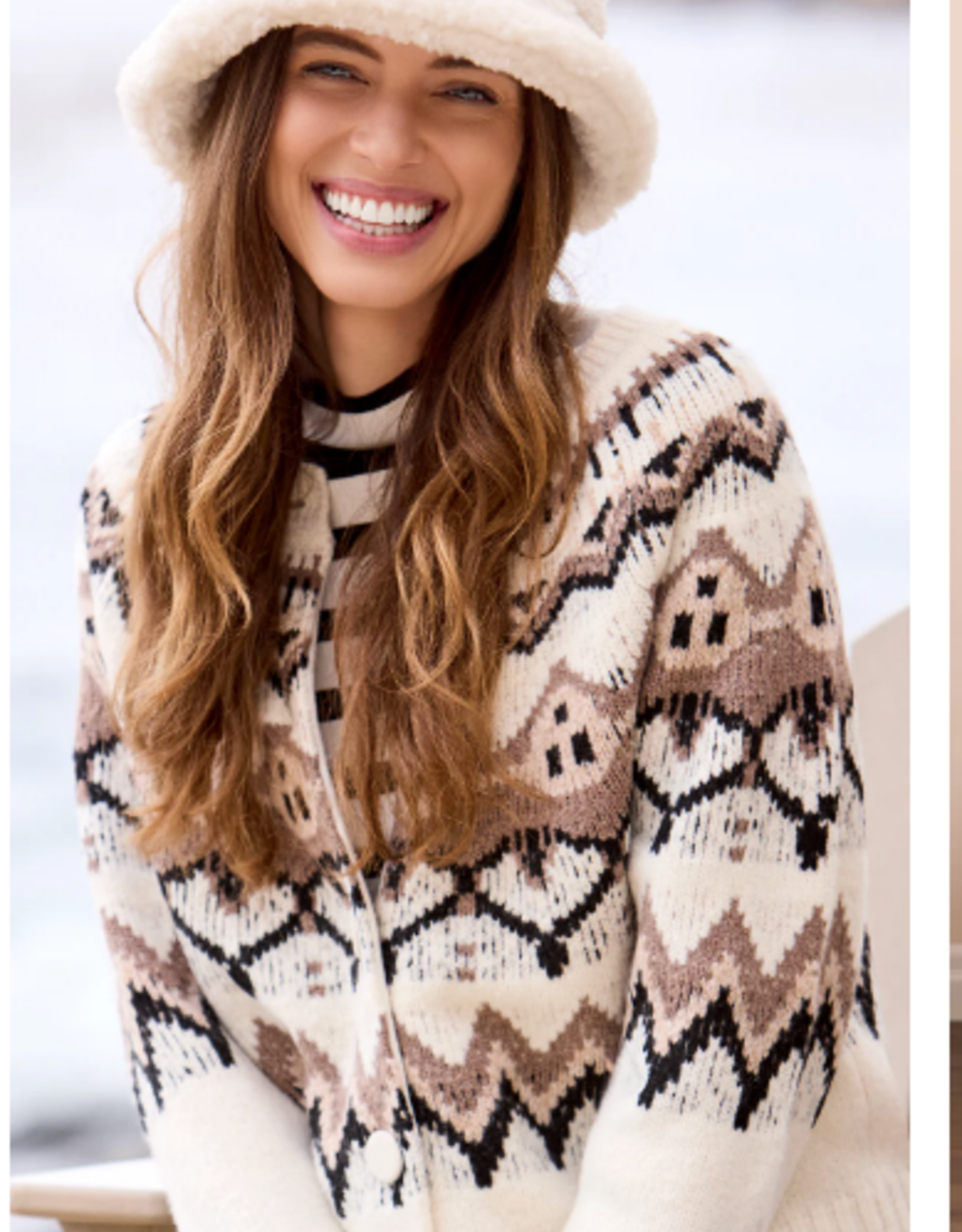 Tribal Tribal  Moonstone Button Up Cardigan Sweater KA