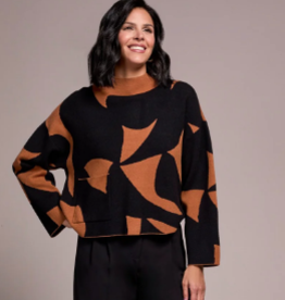 Tribal Tribal  Bran Mock Neck L/S Sweater KE