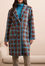Tribal Tribal Turquoise Checked Button Up L/S Coat HE