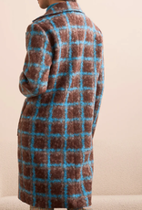 Tribal Tribal Turquoise Checked Button Up L/S Coat HE