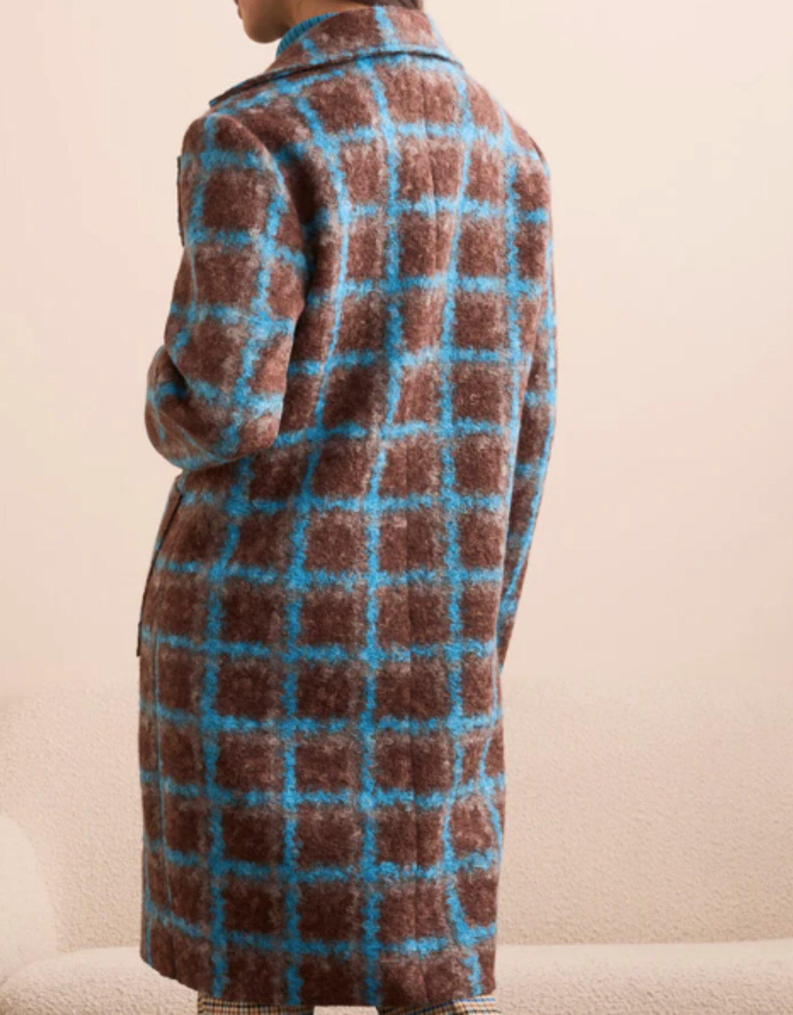 Tribal Tribal Turquoise Checked Button Up L/S Coat HE
