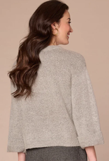 Democracy Democracy Grey Round Neck Floral Print Sweater AO