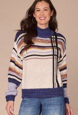 Democracy Democracy Stripe Mock Neck Sweater AO
