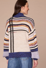 Democracy Democracy Stripe Mock Neck Sweater AO