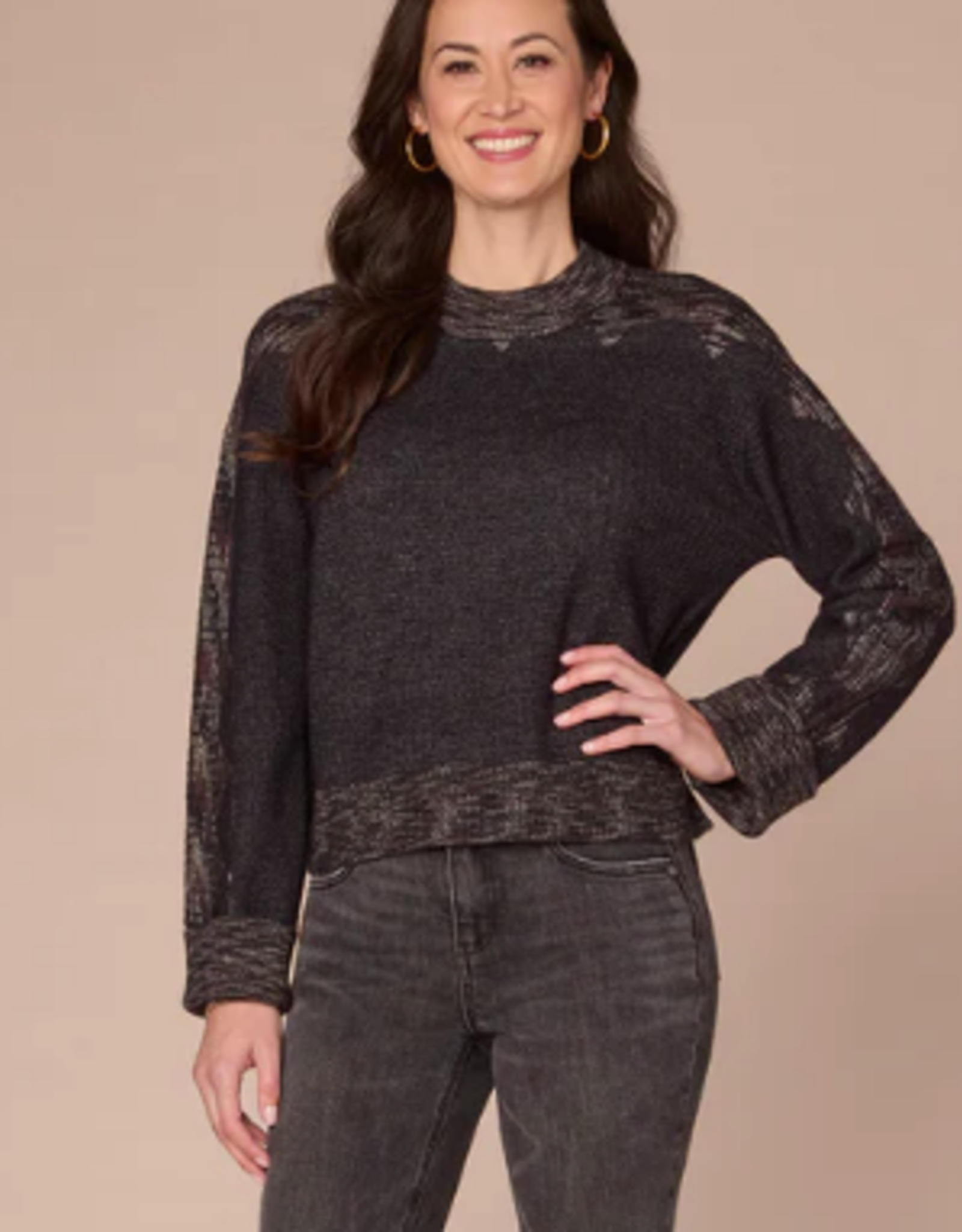 Democracy Democracy Charcoal Mock Neck Sweater AH