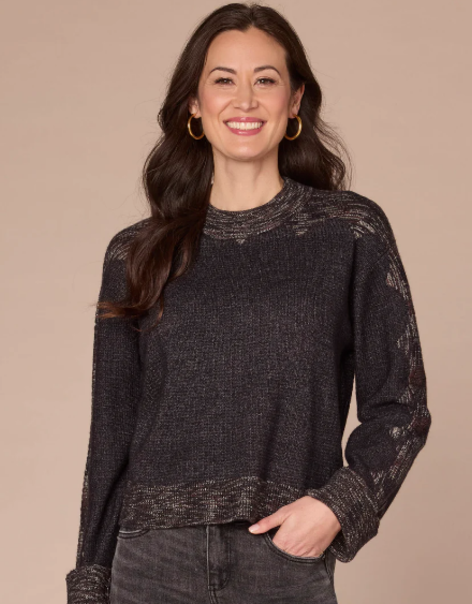 Democracy Democracy Charcoal Mock Neck Sweater AH