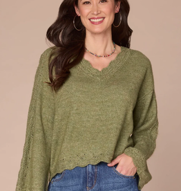 Democracy Democracy Green Willow Petite Sweater Top