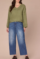 Democracy Democracy Green Willow Petite Sweater Top
