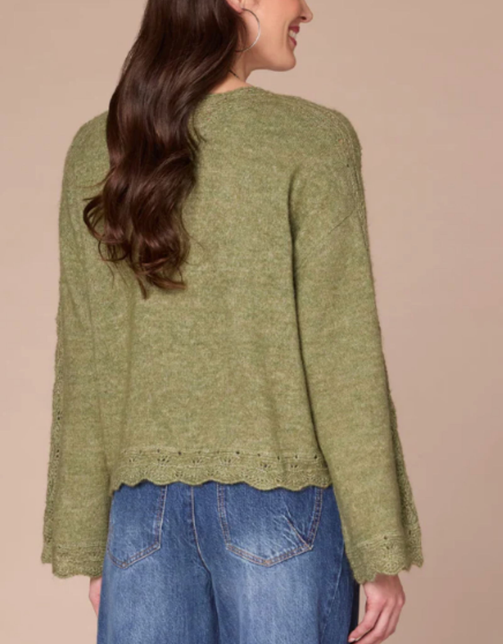 Democracy Democracy Green Willow Petite Sweater Top
