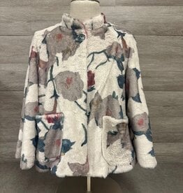 Pure Essence PURE essence Cream Floral  Zip Up Jacket  CS
