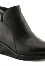 Spring Footwear Spring Footwear Black Wedge Zip Ankle Boot
