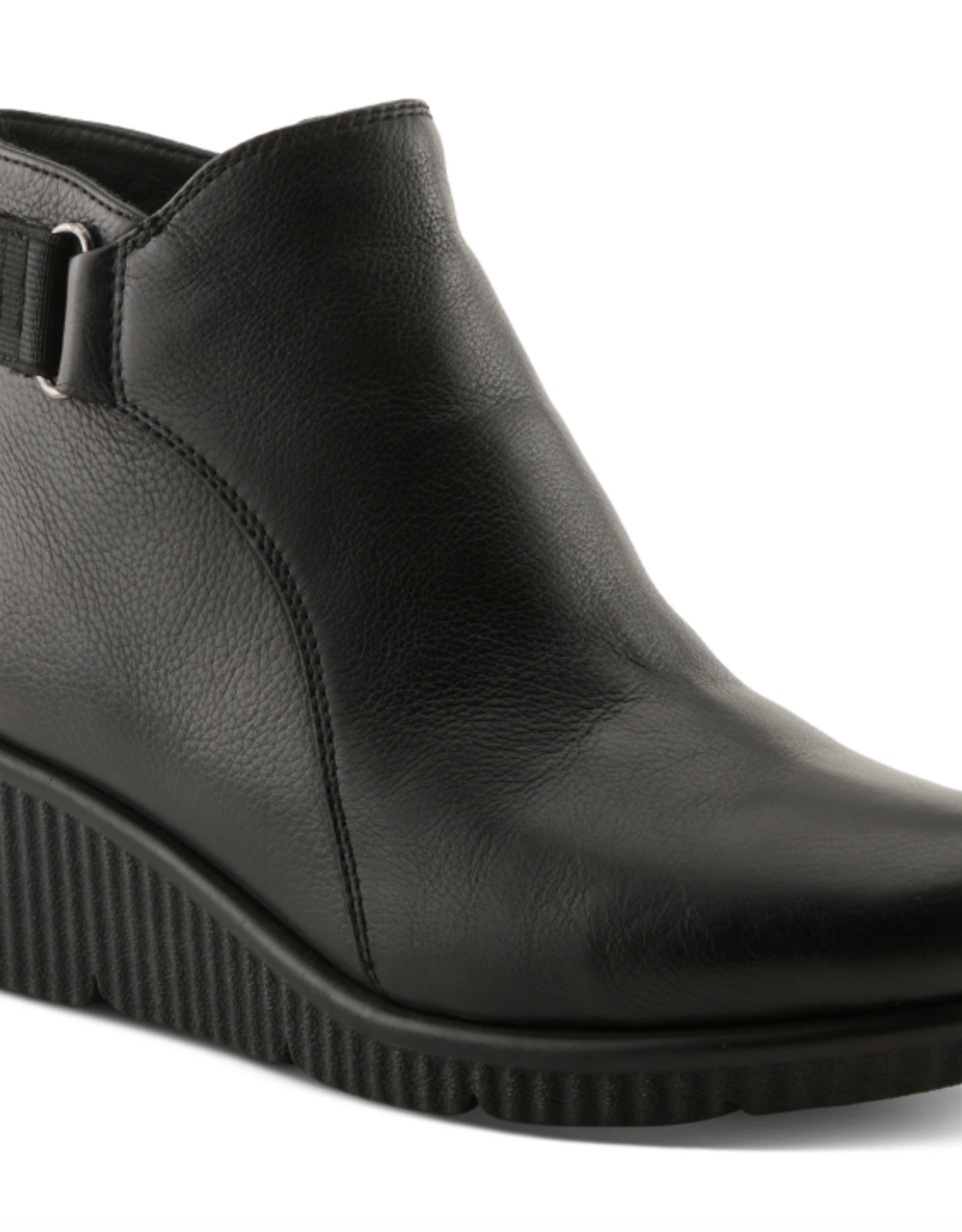 Spring Footwear Spring Footwear Black Wedge Zip Ankle Boot