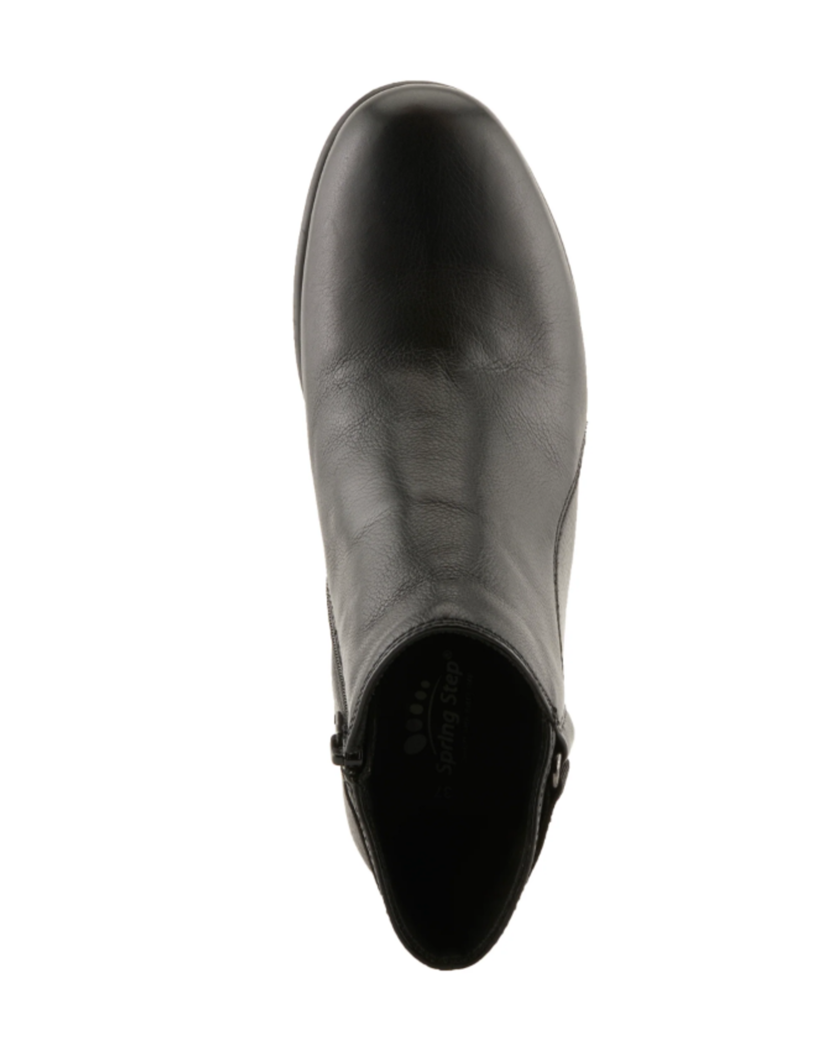 Spring Footwear Spring Footwear Black Wedge Zip Ankle Boot
