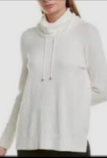 Ruby Road Ruby Road 28153 Ivory Cowl Neck Drawstring L/S w/Buttons Sweater BO