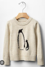 Papillon Papillon Oatmeal PenGuin Graphic Sweater LS Papillon Papillon Oatmeal PenGuin Graphic Sweater LS