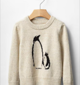 Papillon Papillon Oatmeal PenGuin Graphic Sweater LS