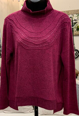Trisha Tyler Trisha Tyler Pink Heathered Cowl Neck L/S Sweater w/Embroidery