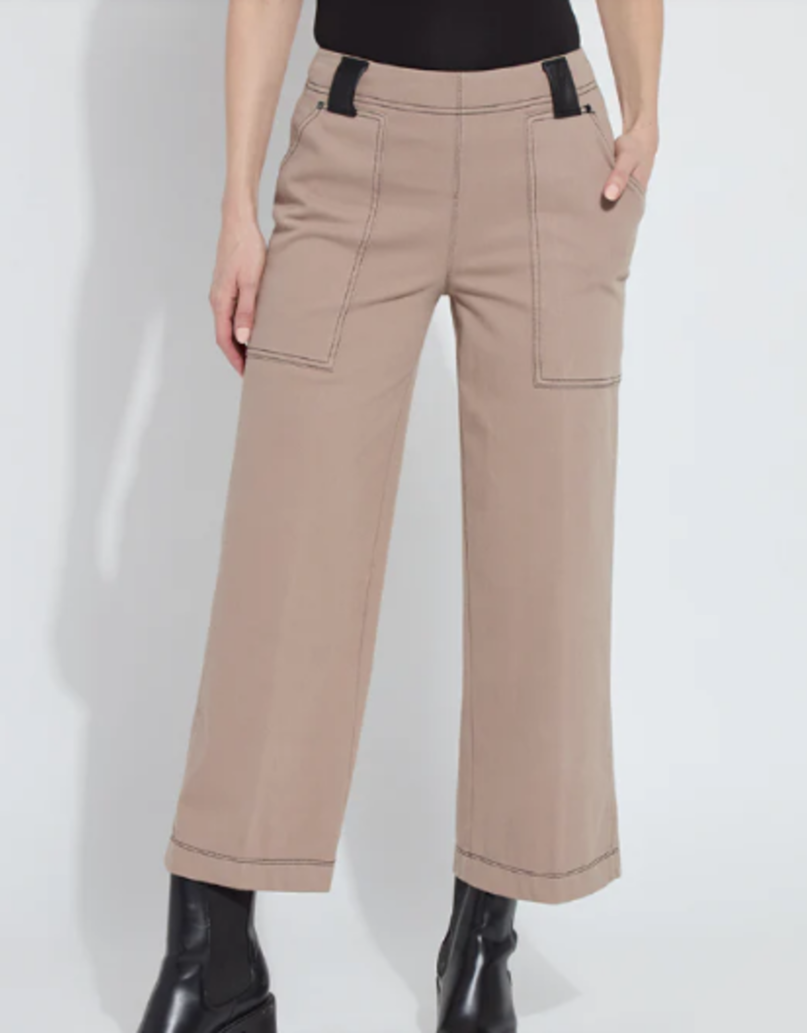 Lysse Lysse  Valerie Taupe  Wide Leg Crop Denim HB