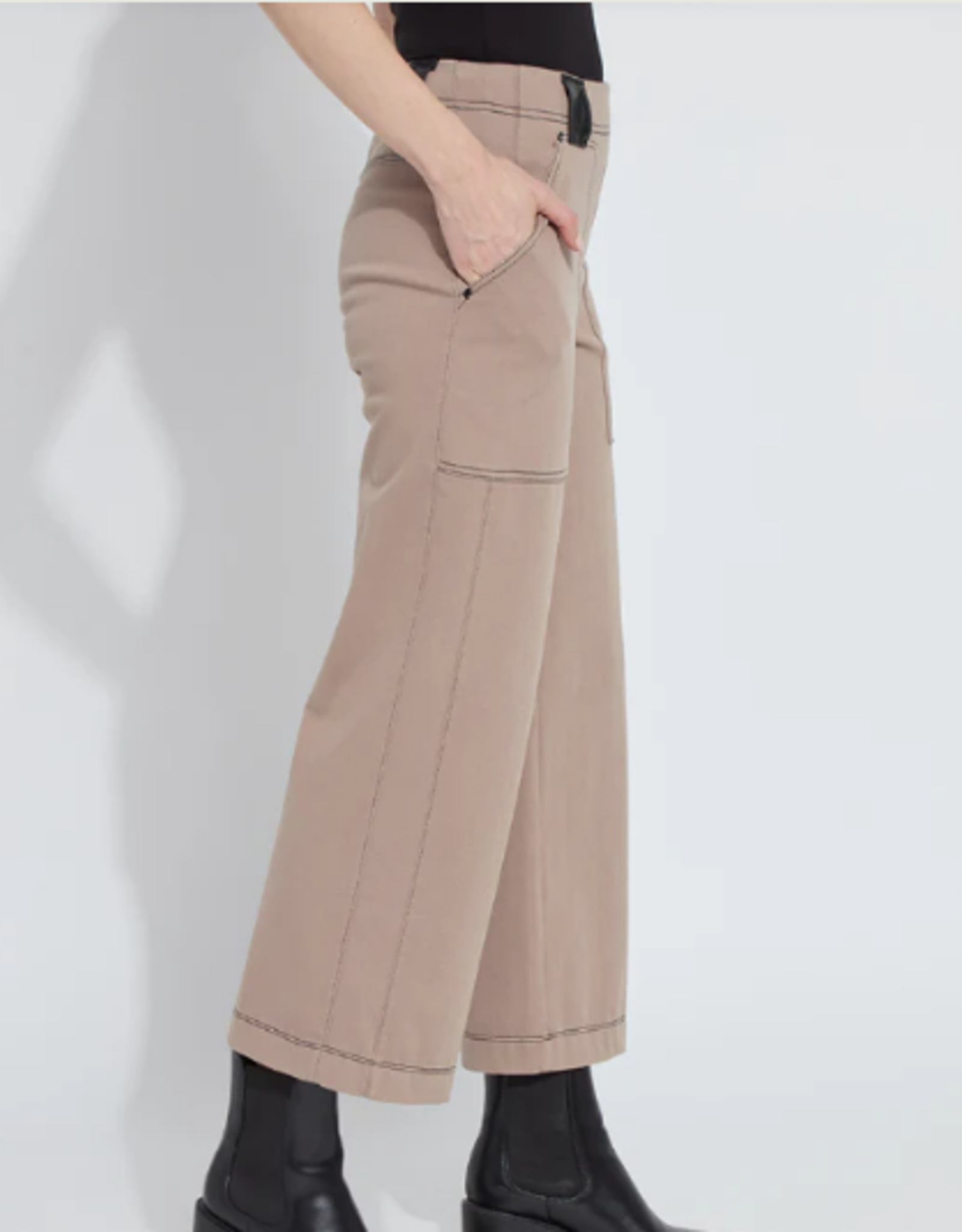 Lysse Lysse  Valerie Taupe  Wide Leg Crop Denim HB