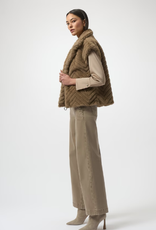 Joseph Ribkoff Joseph Ribkoff 254906 Mink Faux Fur Stripe Design Zip-Up Vest BEO