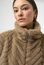 Joseph Ribkoff Joseph Ribkoff 254906 Mink Faux Fur Stripe Design Zip-Up Vest BEO