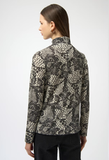 Joseph Ribkoff Joseph Ribkoff Winterwhite/Black High-Neck Patterned Top