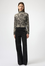 Joseph Ribkoff Joseph Ribkoff Winterwhite/Black High-Neck Patterned Top