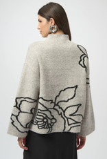 Joseph Ribkoff Joseph Ribkoff Oatmeal Floral Embroidered High-Neck Sweater