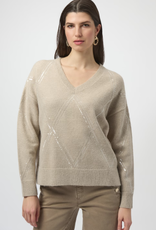 Joseph Ribkoff Joseph Ribkoff 254949 Oyster V-Neck Sweater w/Sequin Design SA