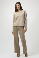 Joseph Ribkoff Joseph Ribkoff 254949 Oyster V-Neck Sweater w/Sequin Design SA