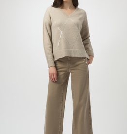Joseph Ribkoff Joseph Ribkoff Fawn Mid-Rise Wide-Leg Denim Pant