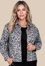 GG Jeans GG Jeans Charcoal Animal Print Suede Jacket CR