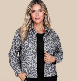 GG Jeans GG Jeans Charcoal Animal Print Suede Jacket CR