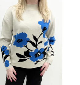 APNY APNY Blue Multi Floral L/S Sweater KL