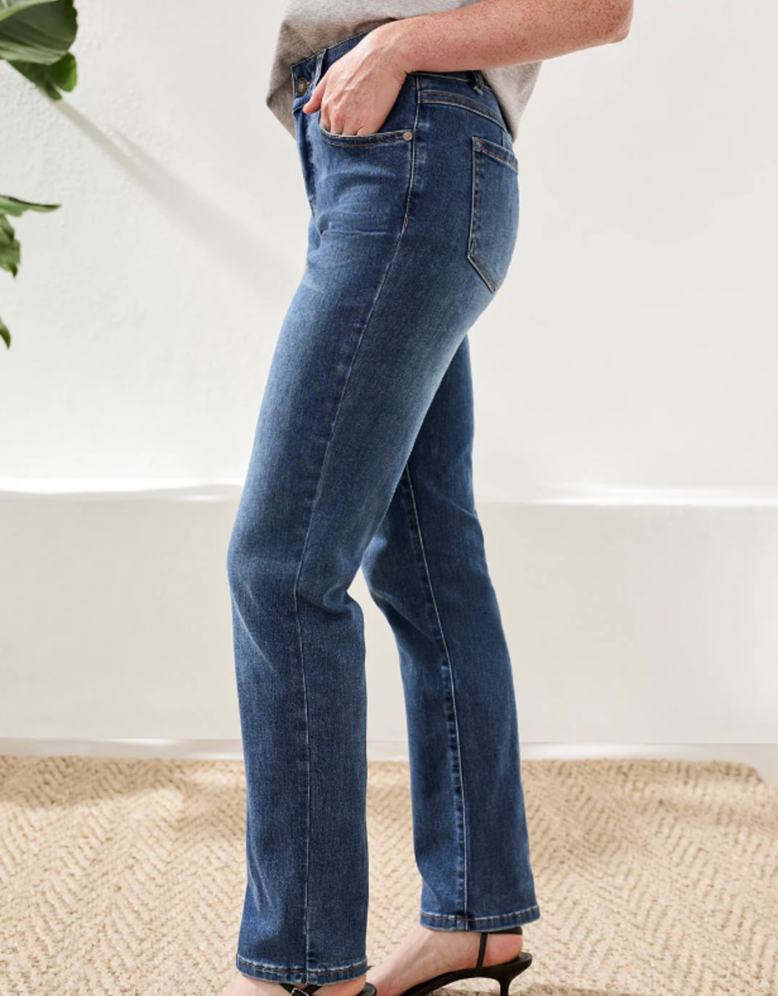 Tribal Tribal Sophia Dark Vintage Petite Straight Leg Denim
