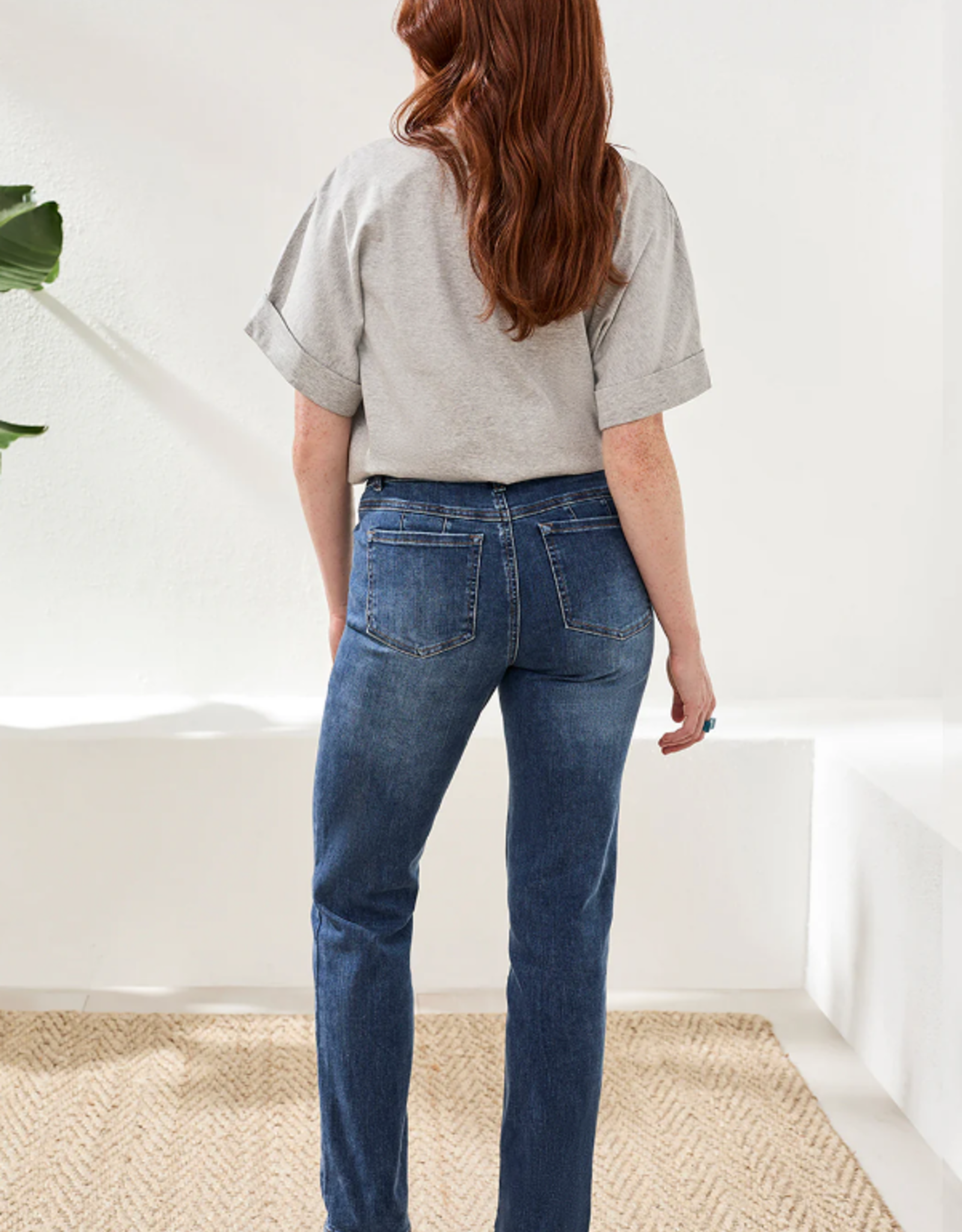 Tribal Tribal Sophia Dark Vintage Petite Straight Leg Denim