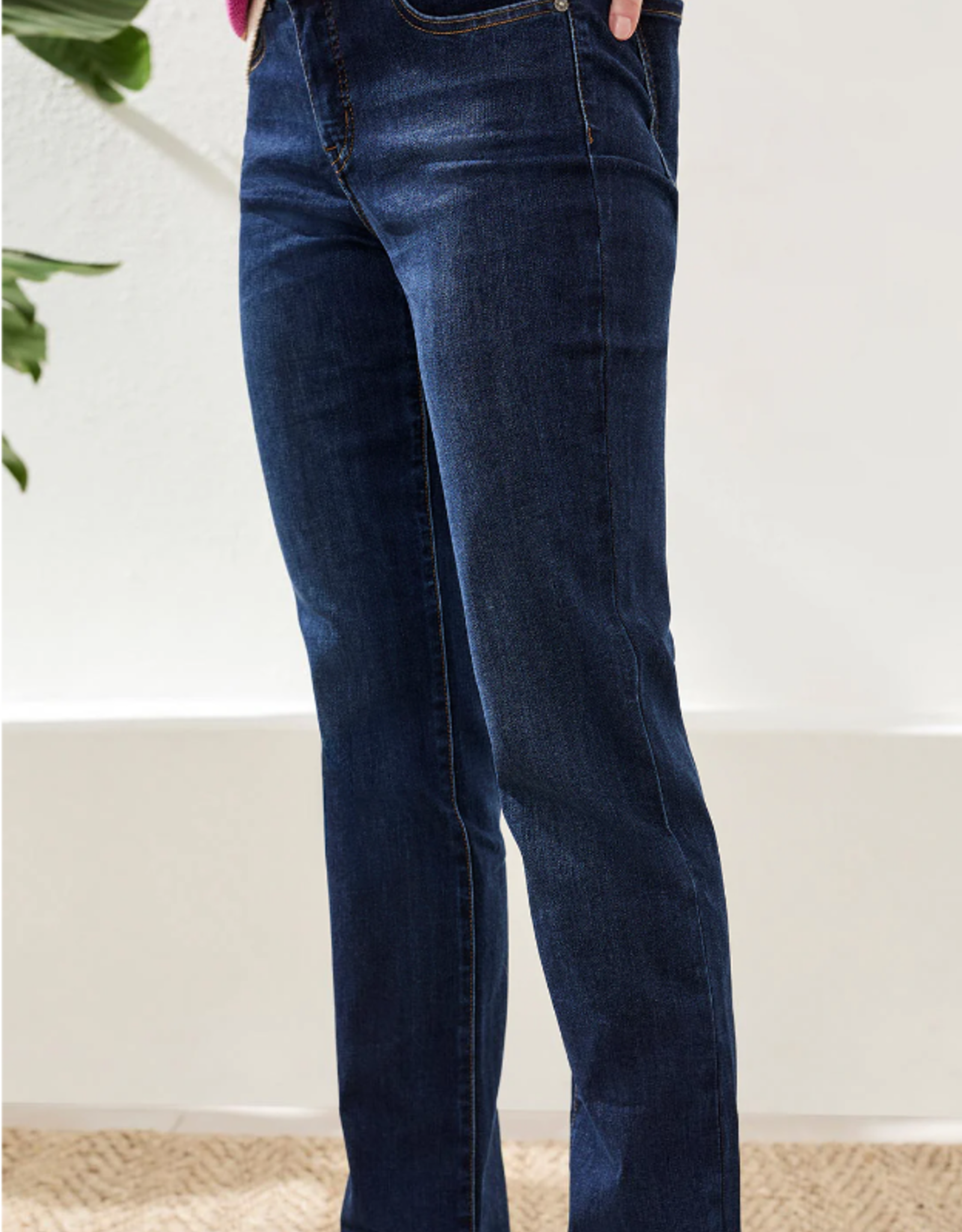 Tribal Tribal Deep Ocean Petite Sophia Straight Leg Denim Pant