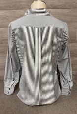 APNY APNY Grey/White Collar L/S Button Up Top
