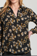 APNY APNY Yellow/BLK Floral  Button Up L/S Top CA