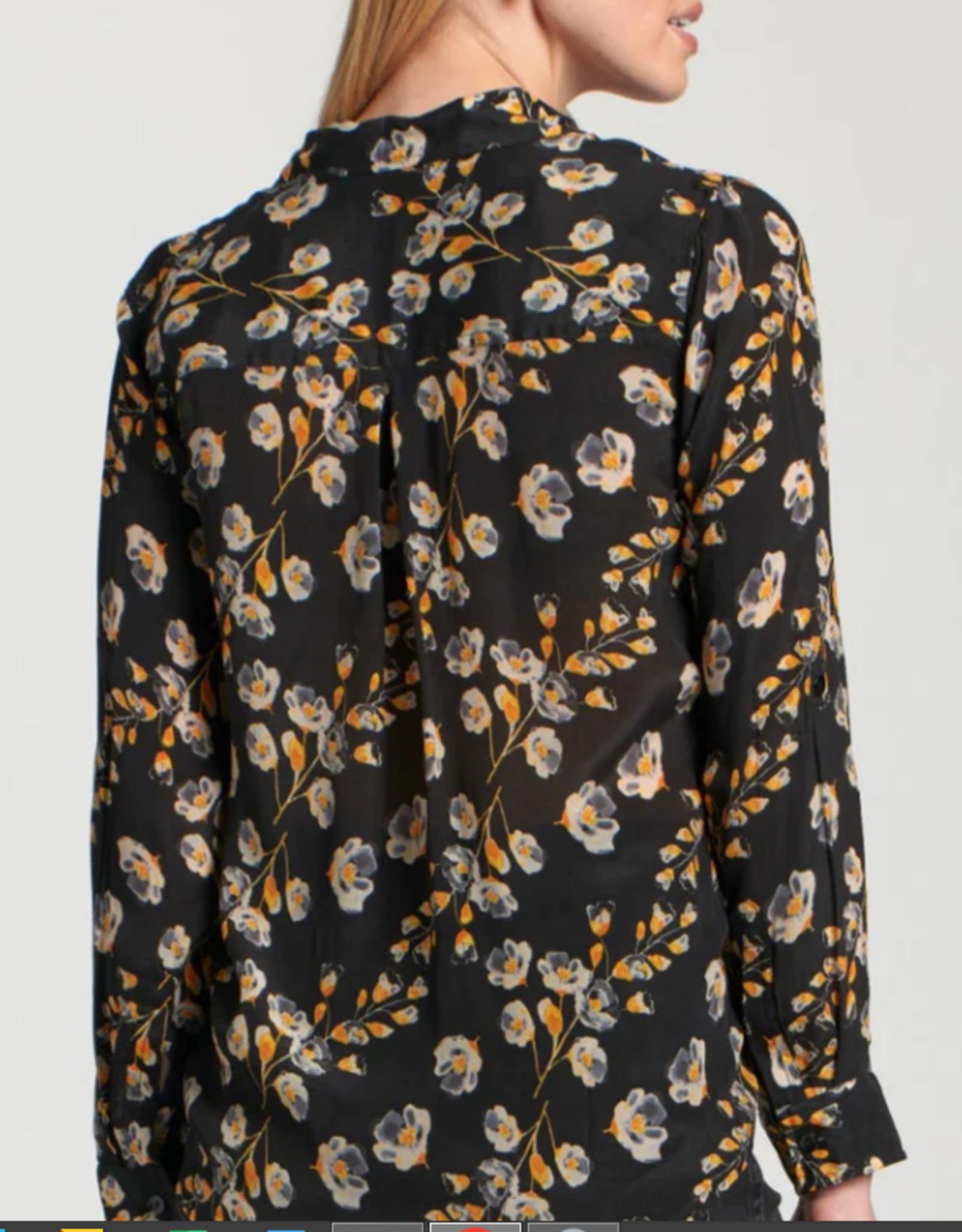 APNY APNY Yellow/BLK Floral  Button Up L/S Top CA
