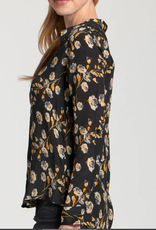 APNY APNY Yellow/BLK Floral  Button Up L/S Top CA